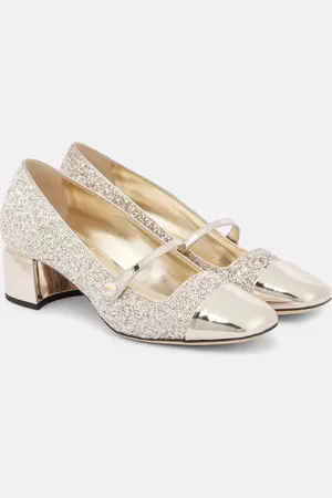 Jimmy Choo Elisa 45 glitter and leather pumps