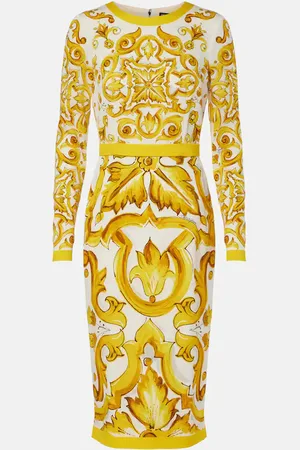 Dolce & Gabbana Majolica silk-blend charmeuse midi dress