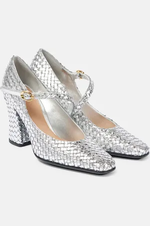 Bottega Veneta Step metallic leather Mary Jane pumps