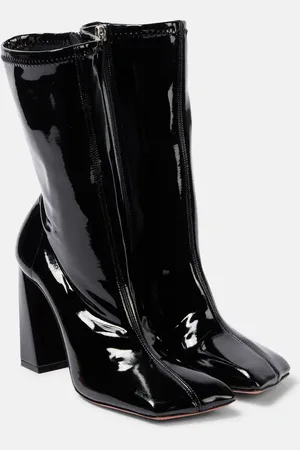 Amina Muaddi Marine 95 latex ankle boots