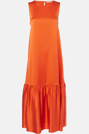 ASCENO Rhea silk charmeuse midi dress