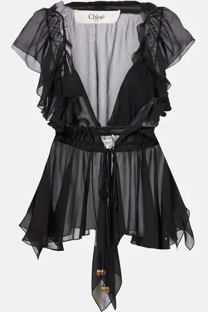 Chloé ChloÃ© Gathered silk georgette top