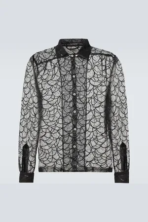 BODE Pewter Shoal sequined mesh shirt