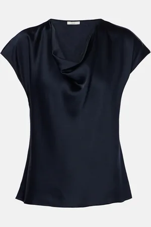 Vince Draped silk satin top