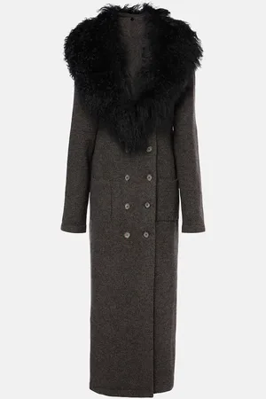 MAGDA BUTRYM Shearling-trimmed cashmere coat