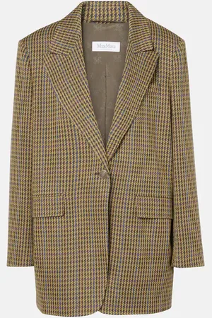 Max Mara Atlanta houndstooth wool-blend blazer