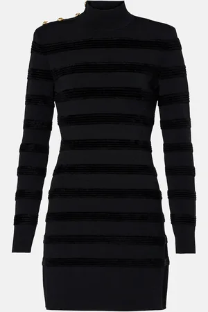 Tom Ford Velvet-trimmed turtleneck minidress