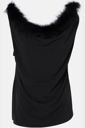 COPERNI Boa feather-trimmed jersey top