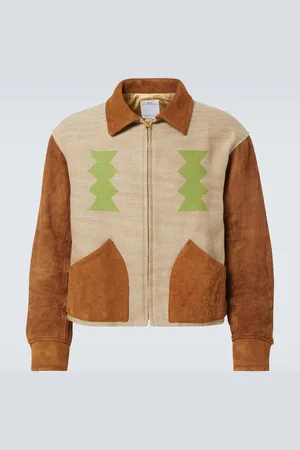 VISVIM Stanza suede-trimmed wool-blend jacket