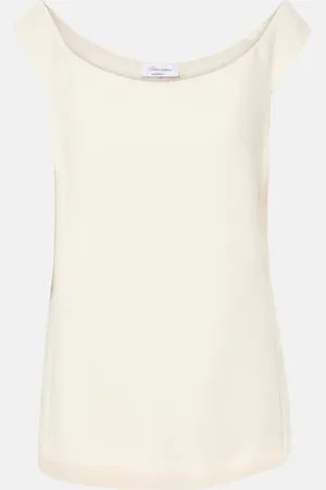 BLUMARINE Feather-trimmed crÃªpe minidress