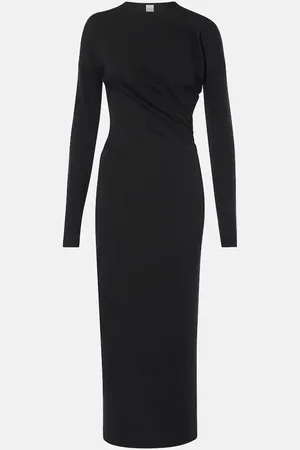 Totême Asymmetric jersey midi dress