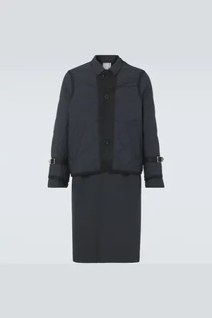 SACAI Quilted layered ripstop coat