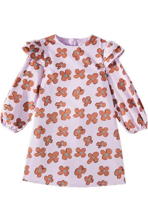 Jelly Mallow Floral ruffled cotton dress