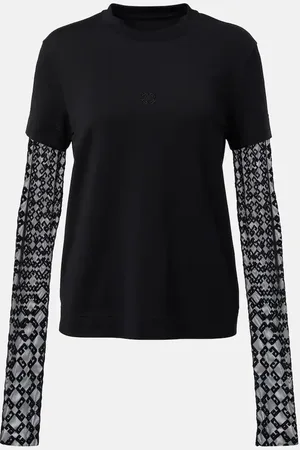 Givenchy Monogram 72 Glitter layered cotton T-shirt