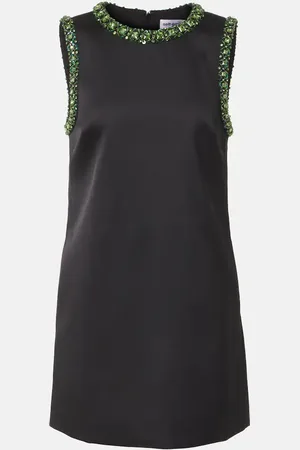 Self-Portrait Embellished satin minidress