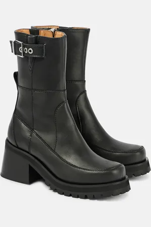 Ganni Faux leather ankle boots