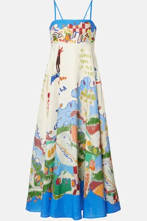ALÉMAIS AlÃ©mais x Nadia Hernandez printed linen maxi dress