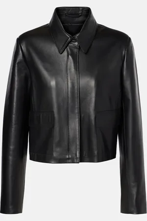 Nour Hammour Bleeker cropped leather jacket