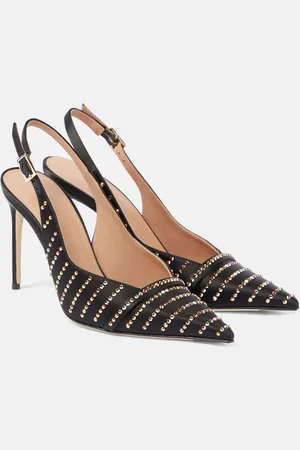 MALONE SOULIERS Jazz 90 embellished satin pumps