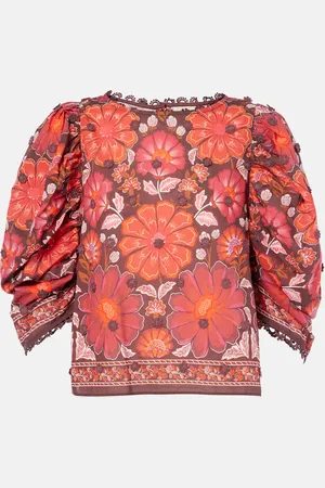 Farm Rio Gigi Tapestry floral cotton blouse