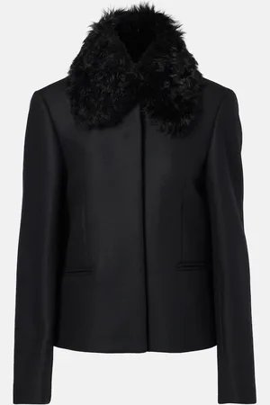 Totême Shearling-trimmed wool-blend jacket