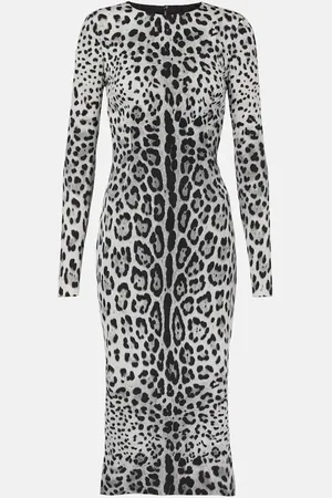 Dolce & Gabbana Leopard-print silk-blend midi dress