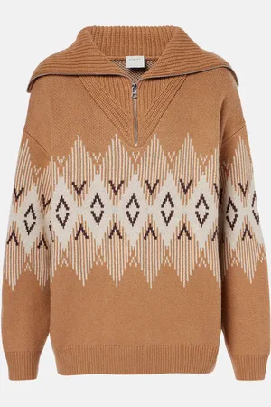 Varley Heidi wool-blend jacquard half-zip sweater