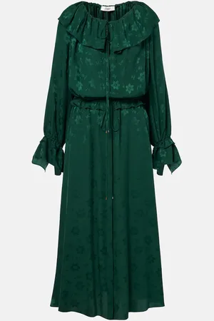 Chloé ChloÃ© Ruffled floral silk jacquard midi dress