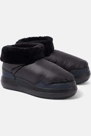 Chloé ChloÃ© Polar faux shearling-trimmed ankle boots