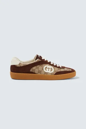 Gucci Interlocking G suede-trimmed sneakers
