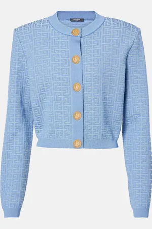 Balmain Monogram lamÃ© cardigan
