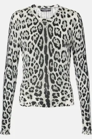 Dolce & Gabbana Animal-print silk sweater