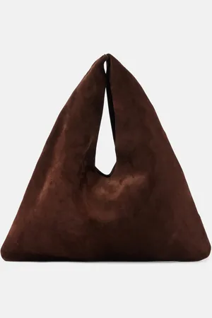 The Row Bindle Small suede tote bag
