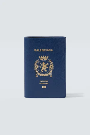 Balenciaga Printed leather passport holder