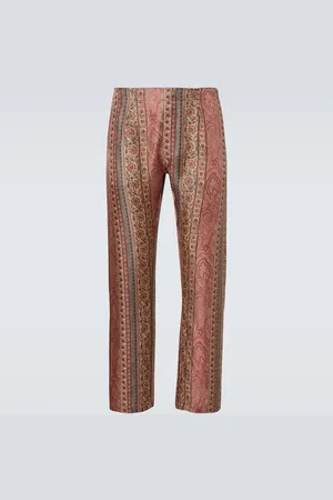 Etro Paisley printed silk straight pants
