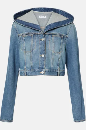 Alaïa AlaÃ¯a Cropped hooded denim jacket
