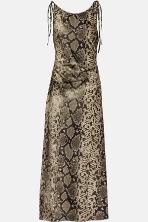 Acne Studios Dayla snake-print satin midi dress