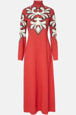 La DoubleJ Halle printed satin midi dress