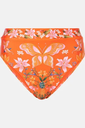 Farm Rio Printed high-rise bikini bottoms