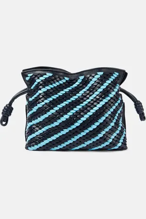Loewe Flamenco Mini striped leather clutch