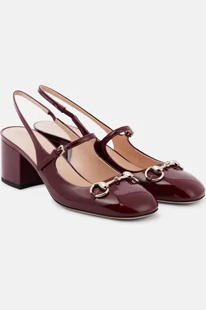 Gucci Horsebit patent leather slingback Mary Jane pumps