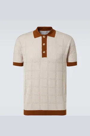 King & Tuckfield Checked wool polo shirt