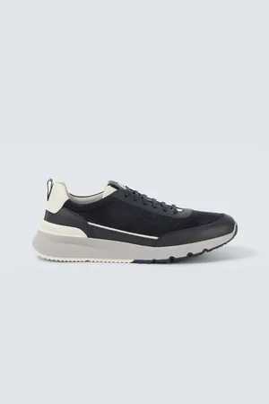 Brunello Cucinelli Leather-trimmed suede sneakers