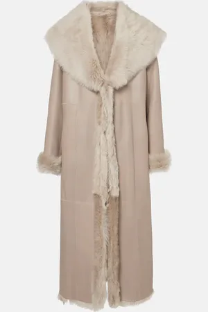 Nour Hammour Marlene shearling-lined suede coat