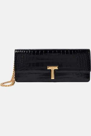 Tom Ford Wallis croc-effect patent leather clutch