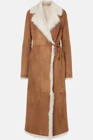 Nour Hammour Joni shearling-lined suede coat