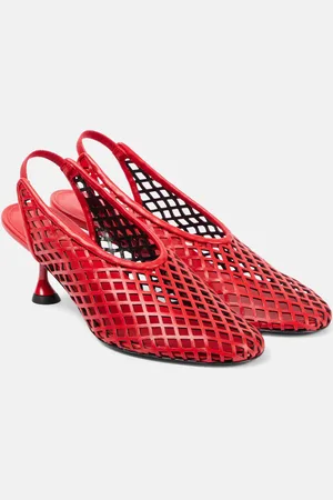 Proenza Schouler Tee leather mesh slingback pumps