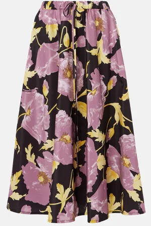 La DoubleJ Floral faille midi skirt
