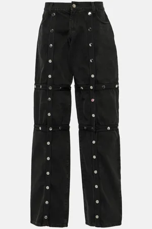 The Attico Studded convertible low-rise straight jeans
