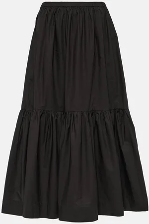 Ganni Cotton poplin midi skirt